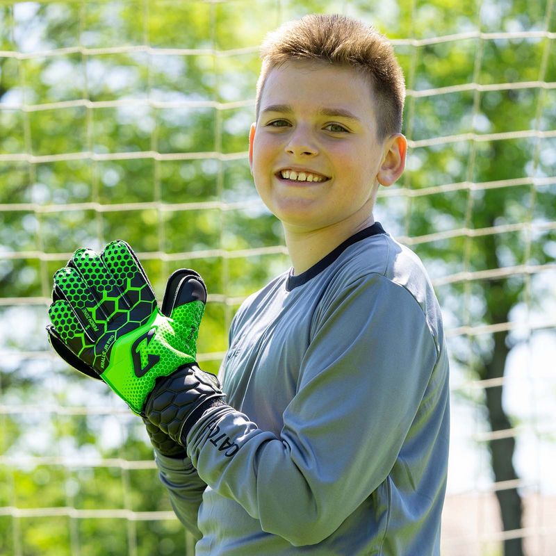 Fussballhandschuhe Kralle Junior Pro 3.0 Gr. 5 Grün Torwart Keeper Goalie Handschuhe