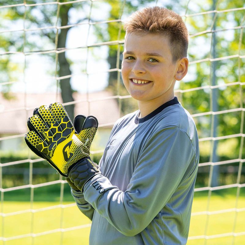Fussballhandschuhe Kralle Junior Pro 3.0 Gr. 4 Gelb Torwart Keeper Goalie Handschuhe