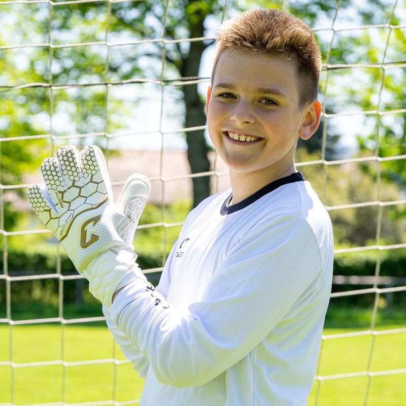 Fussballhandschuhe Kralle Junior Pro 3.0 Gr. 6 Golden Torwart Keeper Goalie Handschuhe