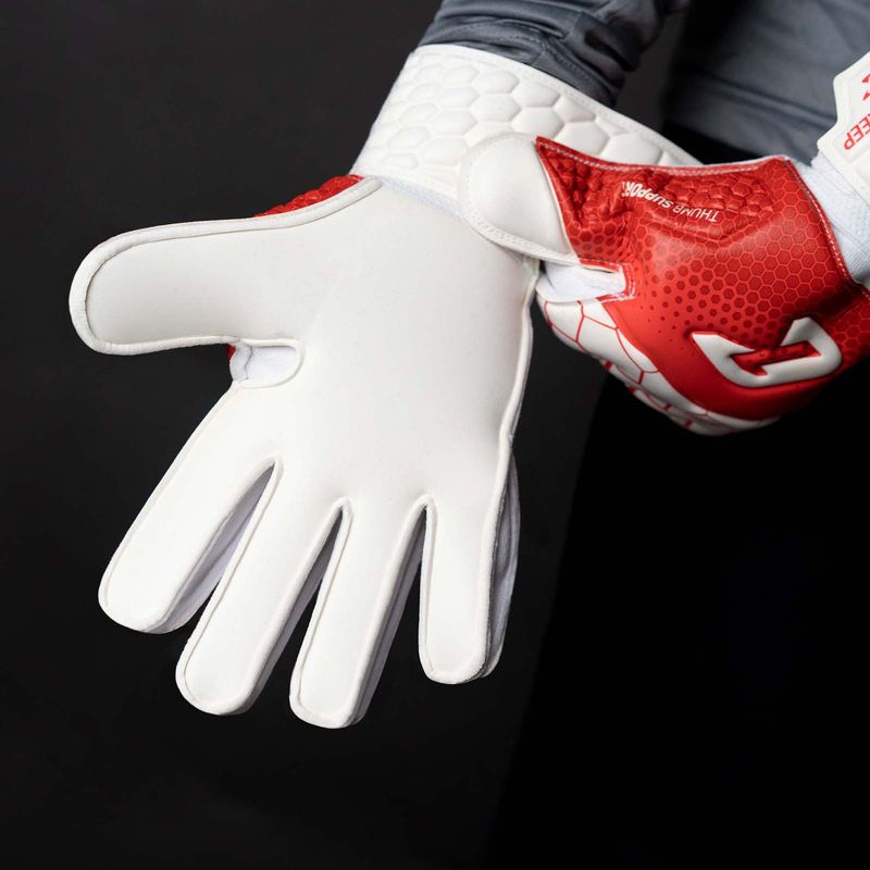 Fussballhandschuhe Kralle Junior Pro 3.0 Gr. 3 Rot Torwart Keeper Goalie Handschuhe