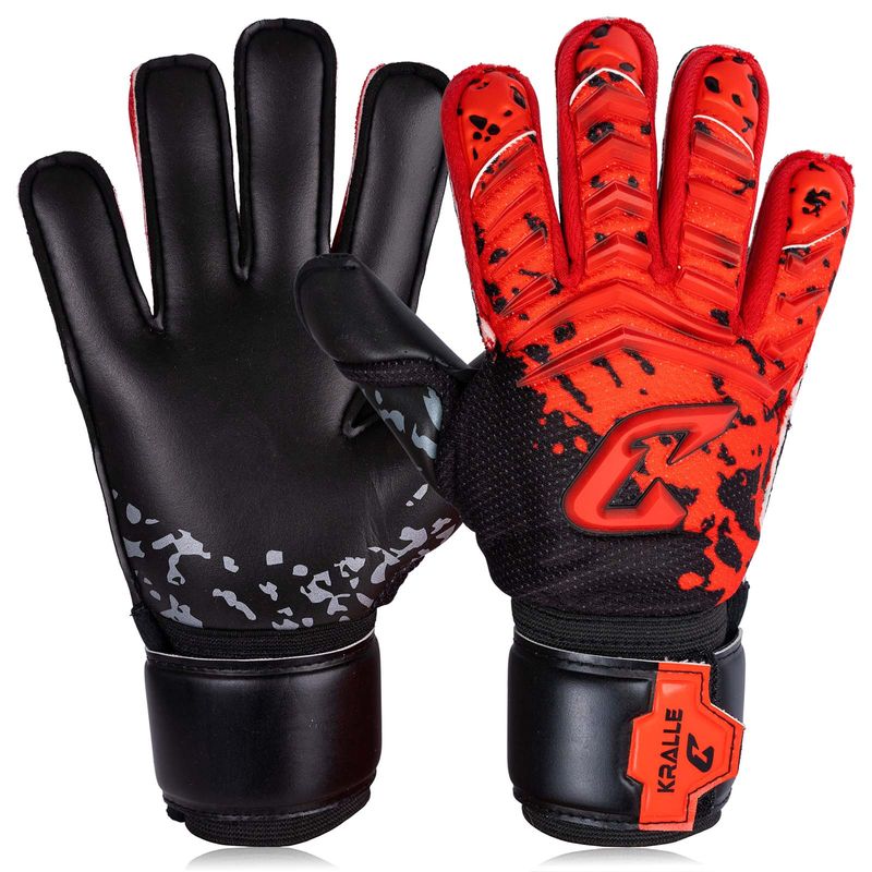 Fussballhandschuhe Kralle Splash Gr. 5 Rot Torwart Keeper Goalie Handschuhe