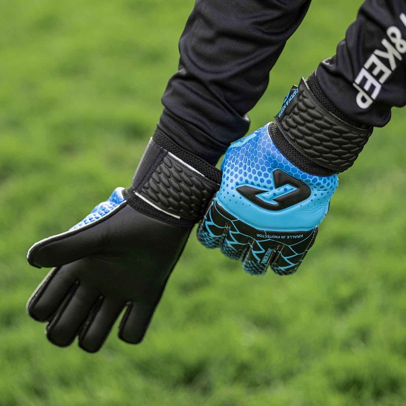 Fussballhandschuhe Kralle Protector Gr. 4 Blau Torwart Keeper Goalie Handschuhe