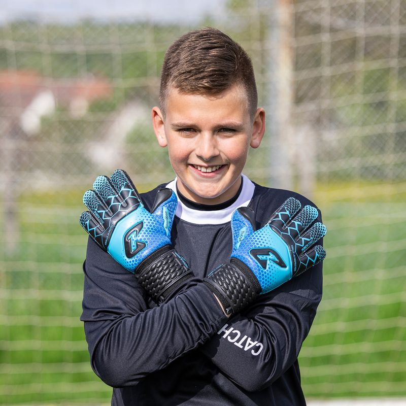 Fussballhandschuhe Kralle Protector Gr. 6 Blau Torwart Keeper Goalie Handschuhe