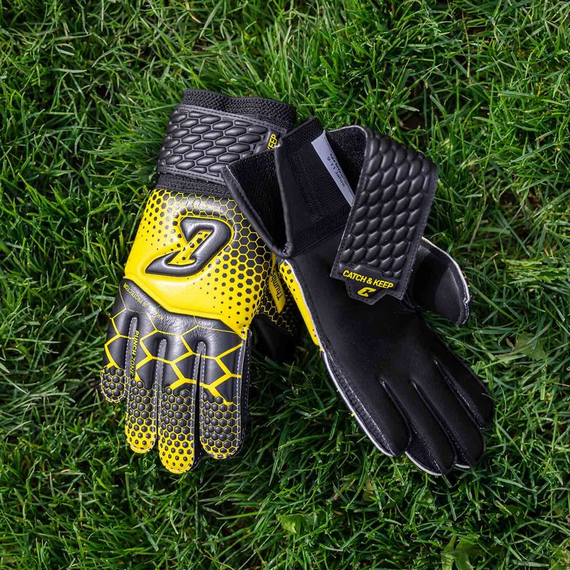 Fussballhandschuhe Kralle Protector Gr. 3 Gelb Torwart Keeper Goalie Handschuhe