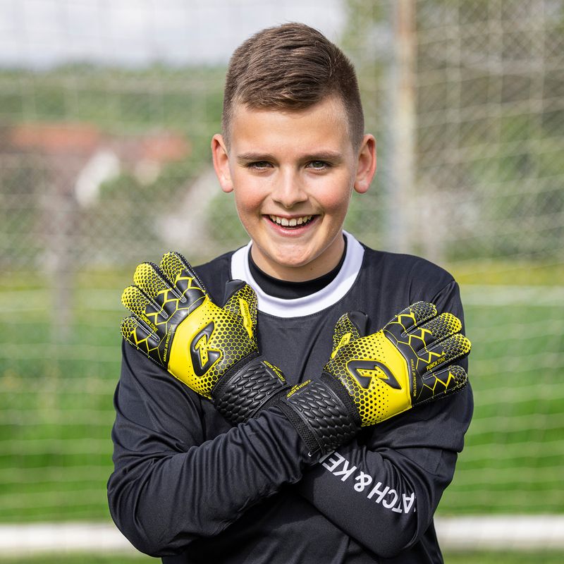 Fussballhandschuhe Kralle Protector Gr. 3 Gelb Torwart Keeper Goalie Handschuhe
