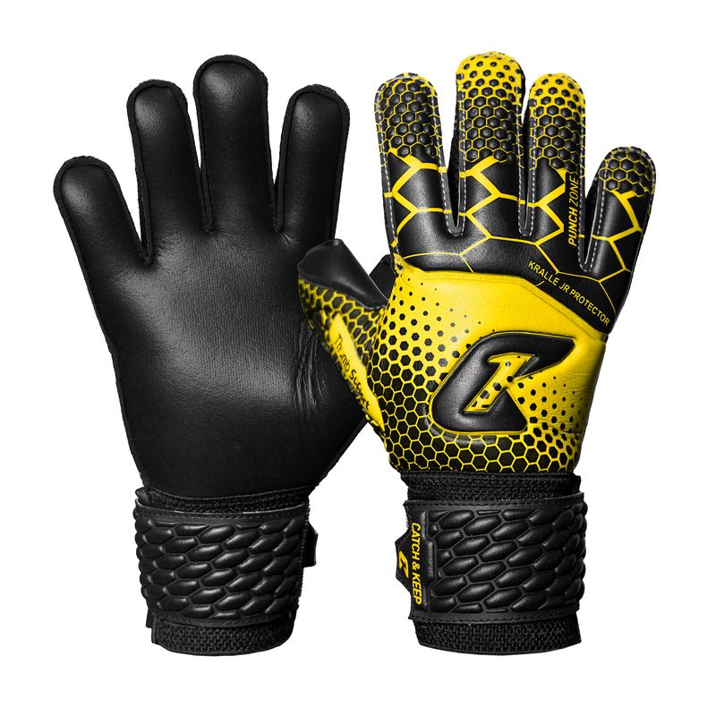 Fussballhandschuhe Kralle Protector Gr. 4 Gelb Torwart Keeper Goalie Handschuhe