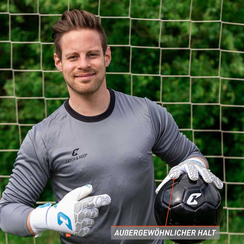 Fussballhandschuhe Fly White Soul Gr. 8 Weiss Torwart Keeper Goalie Handschuhe