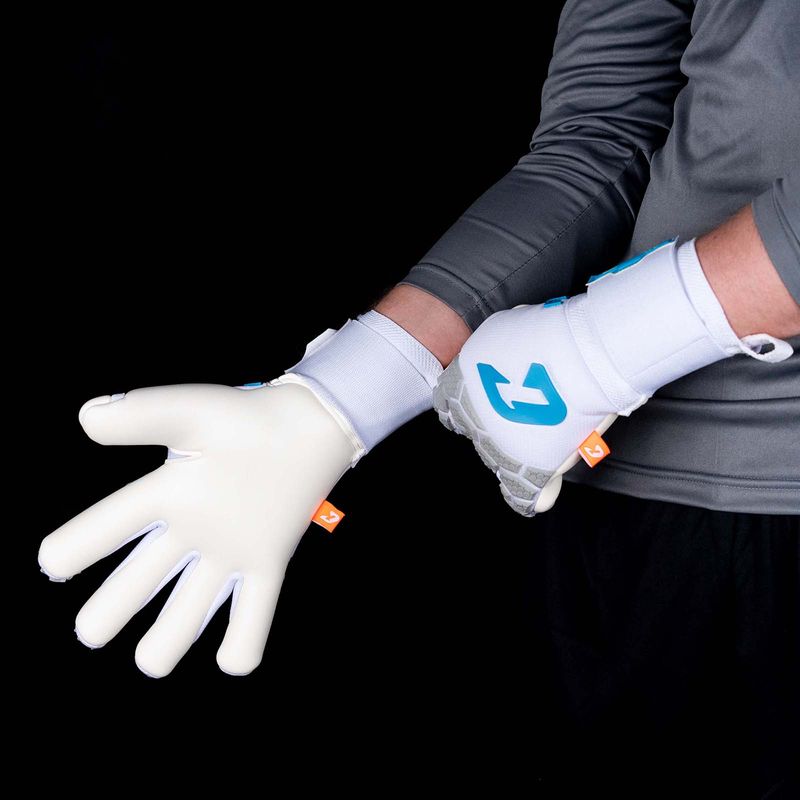 Fussballhandschuhe Fly White Soul Gr. 8 Weiss Torwart Keeper Goalie Handschuhe