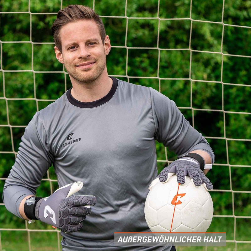 Fussballhandschuhe Fly Grey Soul Gr. 6 Grau Torwart Keeper Goalie Handschuhe