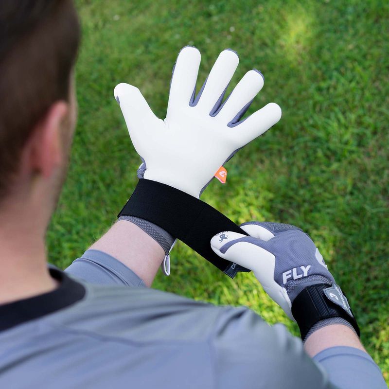 Fussballhandschuhe Fly Grey Soul Gr. 8 Grau Torwart Keeper Goalie Handschuhe