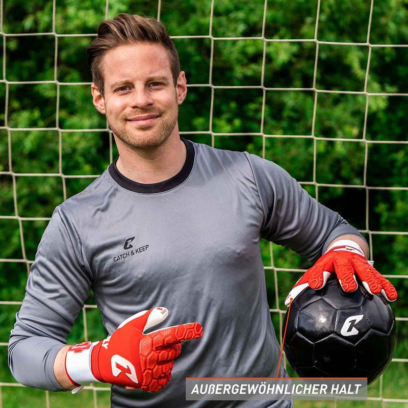 Fussballhandschuhe Fly Red Soul Gr. 9.5 Rot Torwart Keeper Goalie Handschuhe