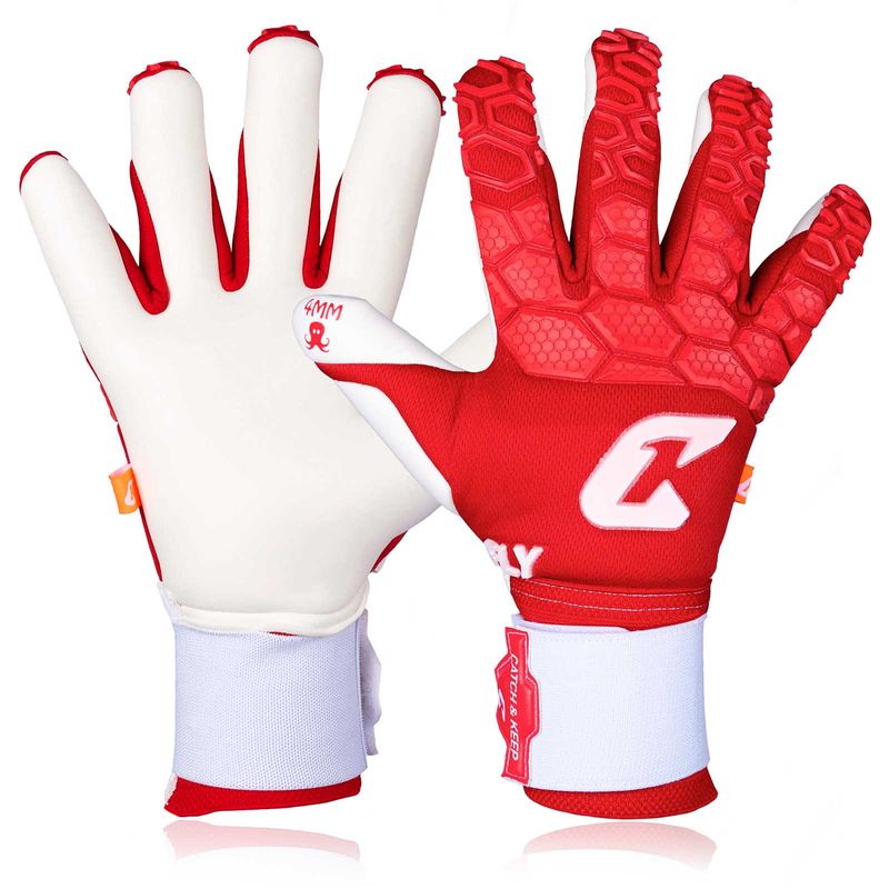 Fussballhandschuhe Fly Red Soul Gr. 12 Rot Torwart Keeper Goalie Handschuhe