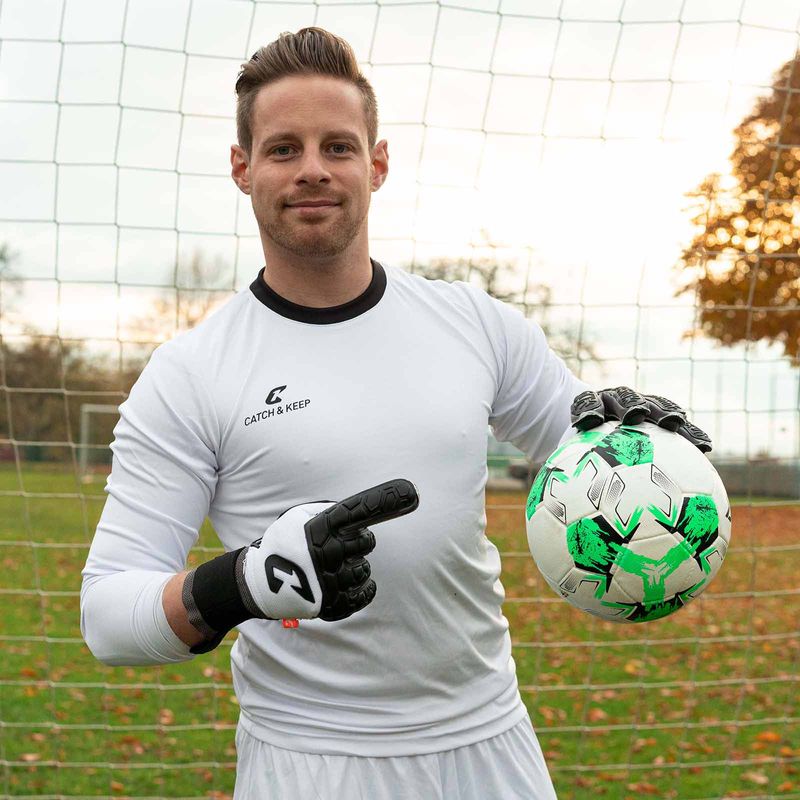 Fussballhandschuhe Fly Protect Gr. 9.5 Weiss Torwart Keeper Goalie Handschuhe