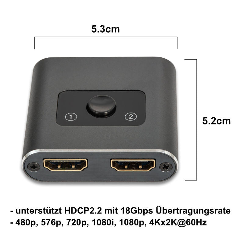 HDMI-Switch HDMI-Verteiler HDMI-Umschalter 4K@60Hz bidirektional