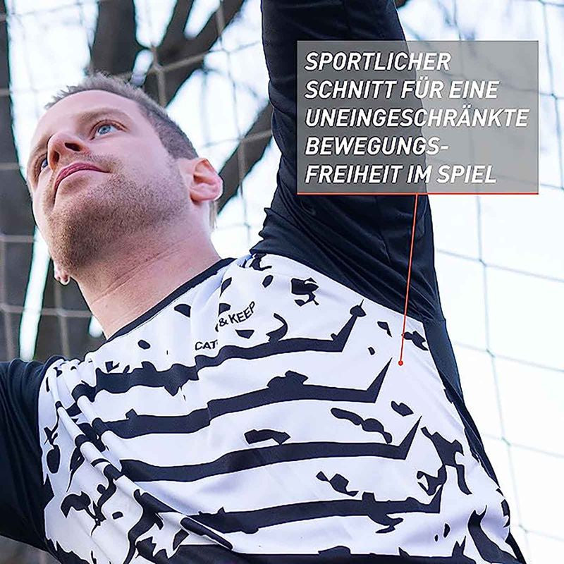 Trikot Protection Torwarttrikot Gr. XXL Weiss-Schwarz Fussball Torwart Shirt Oberteil