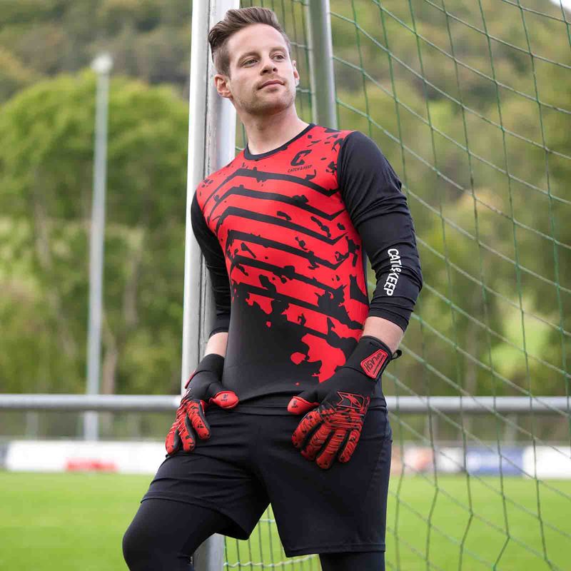 Trikot Protection Torwarttrikot Gr. 152 Rot-Schwarz Fussball Torwart Shirt Oberteil