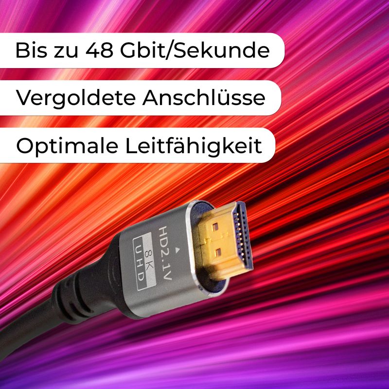 HDMI zu HDMI Kabel 3m 8K UHD High Speed HDMI Anschlusskabel