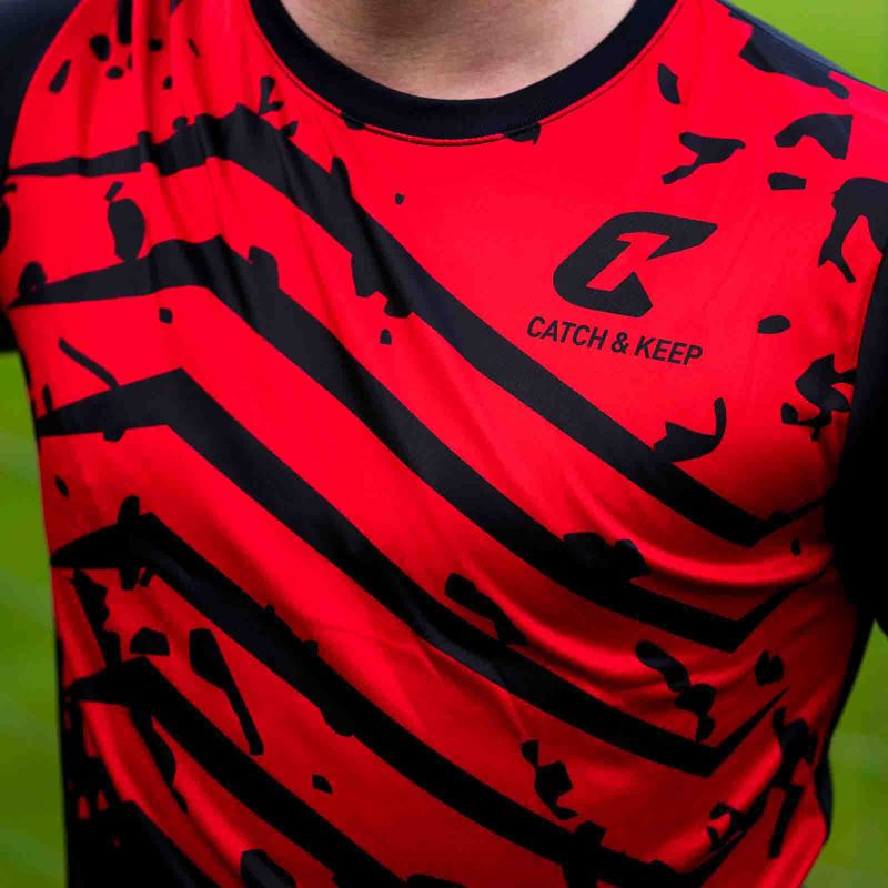 Trikot Protection Torwarttrikot Gr. S Rot-Schwarz Fussball Torwart Shirt Oberteil