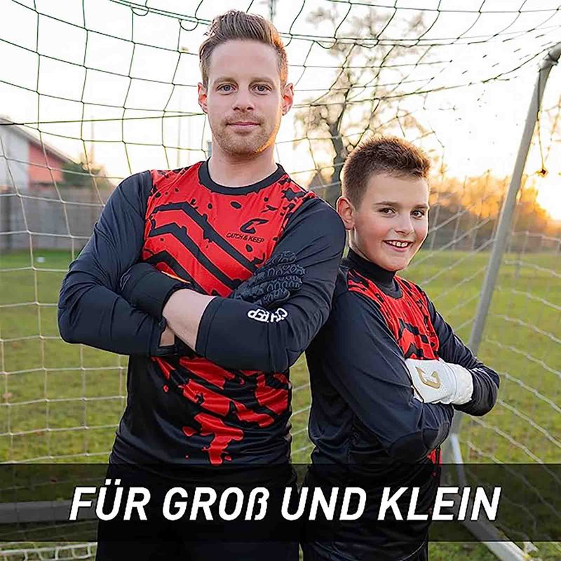Trikot Protection Torwarttrikot Gr. S Rot-Schwarz Fussball Torwart Shirt Oberteil