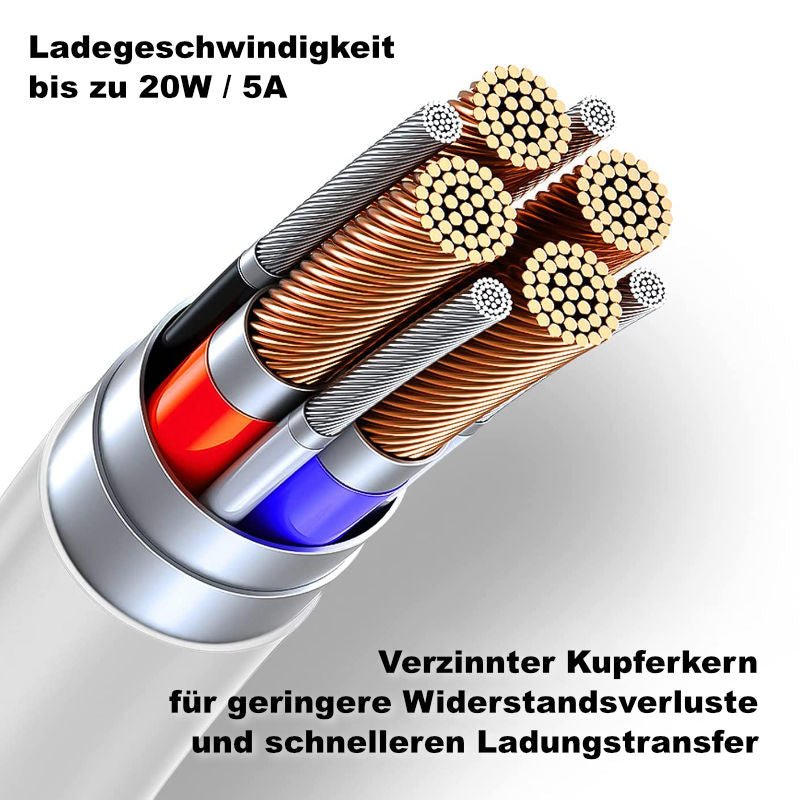 Lightning zu USB-C Kabel 3m Datenkabel mit USB-C-Anschluss für iPhone