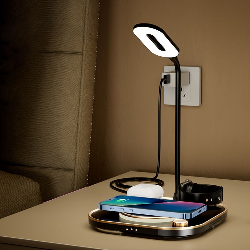 4-in-1 Tischlampe Schnelllader für Smartphone Smartwatch Kopfhörer