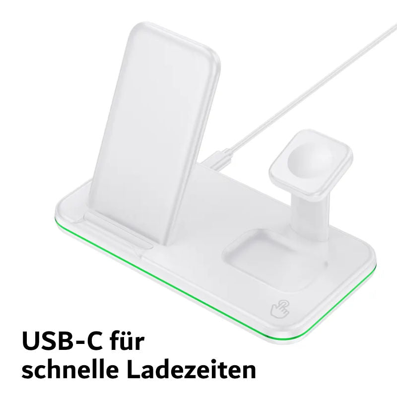 3-in-1 Ladestation für Smartphone Smartwatch Kopfhörer Dockingstation