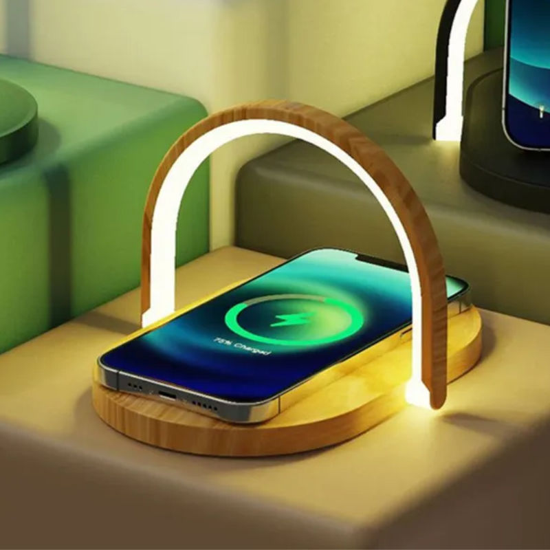 Ladestation mit Beleuchtung Smartphone Ladegerät Wireless Charger