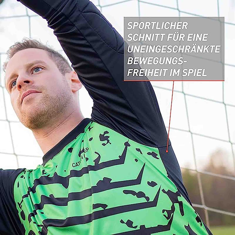 Trikot Protection Torwarttrikot Gr. 164 Grün-Schwarz Fussball Torwart Shirt Oberteil