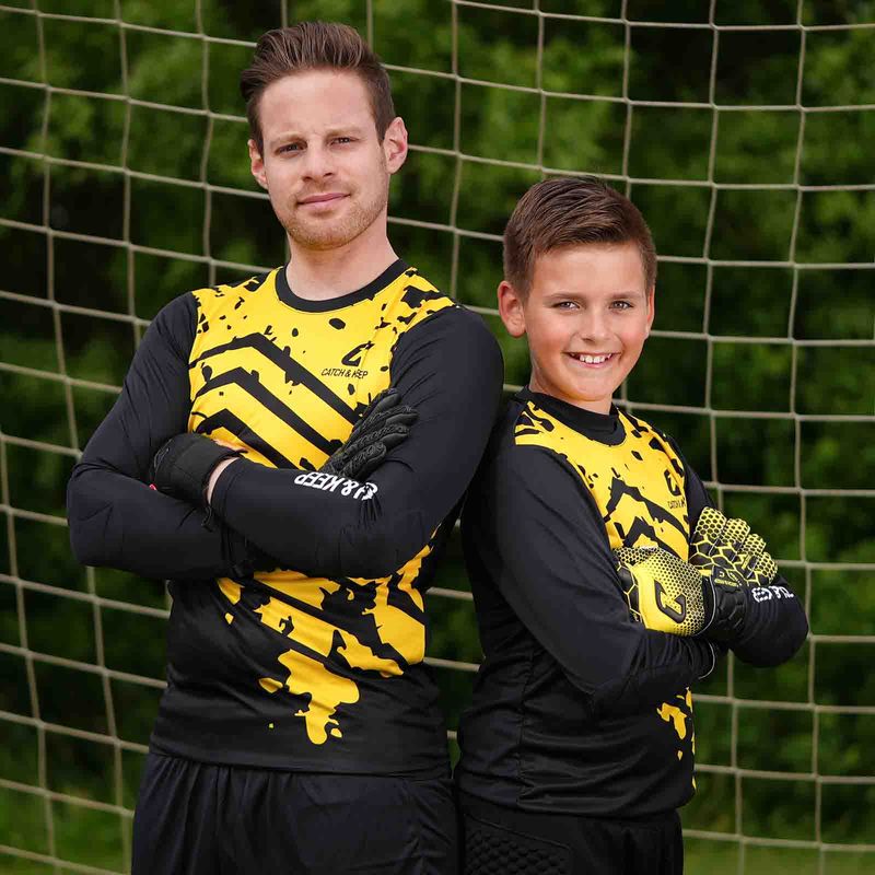 Trikot Protection Torwarttrikot Gr. S Gelb-Schwarz Fussball Torwart Shirt Oberteil