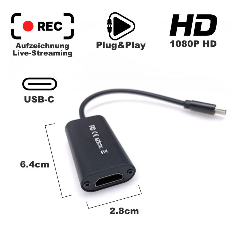 USB-C zu HDMI Game Video Capture Card Adapter USB-C HDMI Capture Card