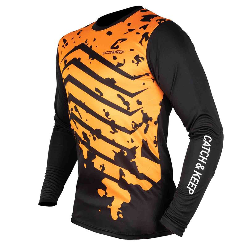 Trikot Protection Torwarttrikot Gr. 140 Orange-Schwarz Fussball Torwart Shirt Oberteil