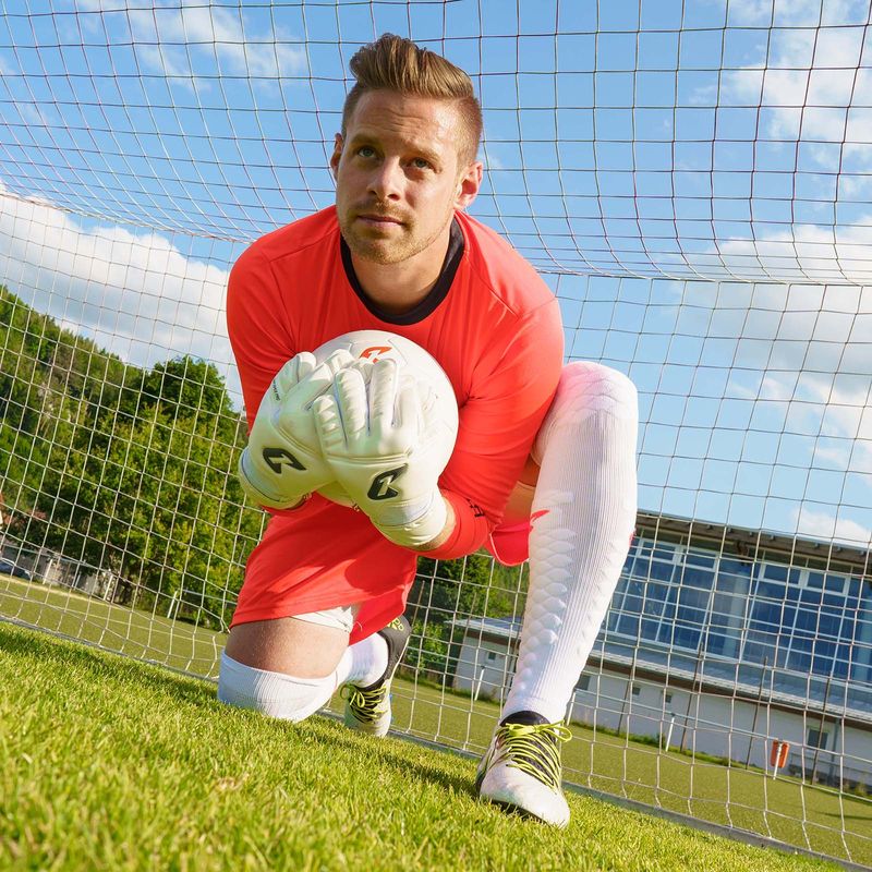 Fussballstrümpfe Premium Torwart Socke Gr. 46-49 Weiss Fussball Stulpen Strümpfe