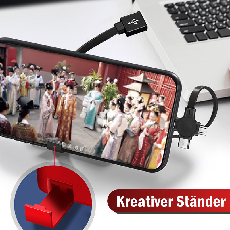 USB-Multianschlussladekabel USB-C Micro USB Lightning Ladekabel 3in1