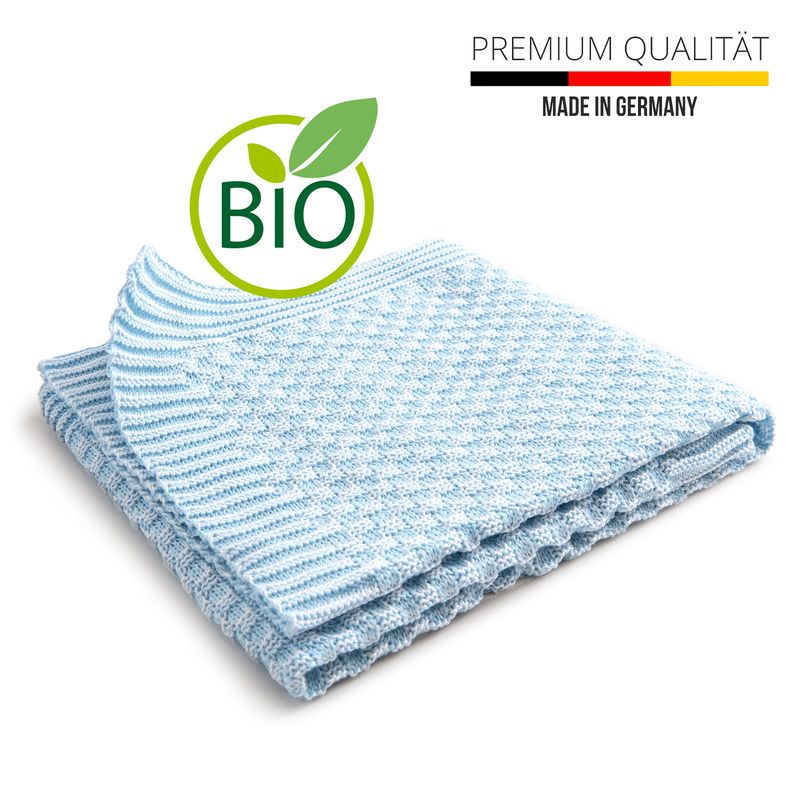 Baumwolldecke Babydecke Erstlingsdecke Wickeldecke Kinder Strickdecke