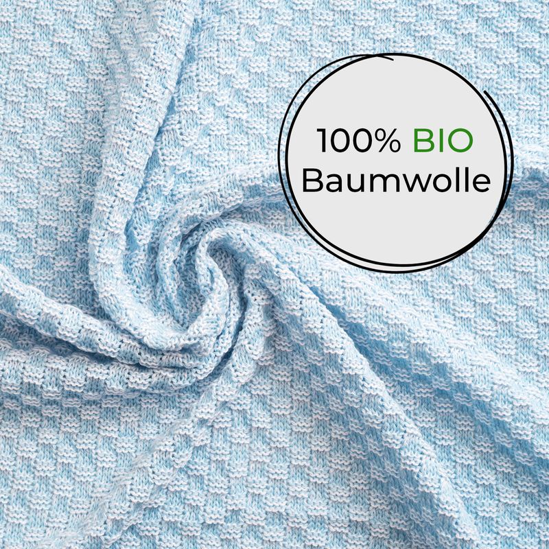 Baumwolldecke Babydecke Erstlingsdecke Wickeldecke Kinder Strickdecke