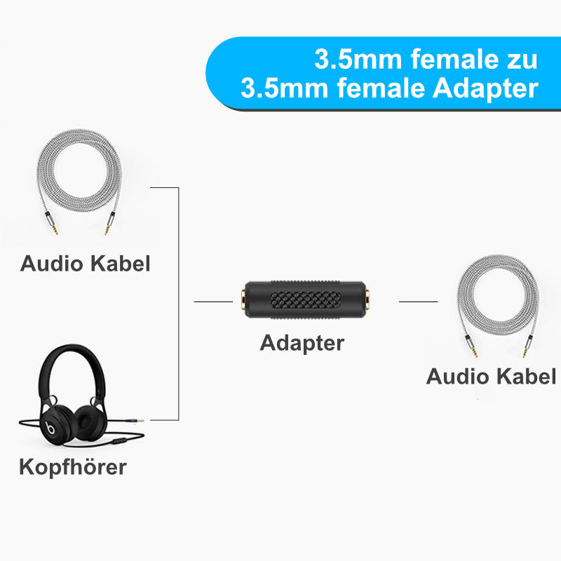 female Audio-Adapter Jackadapter female to female Klinkenkupplung
