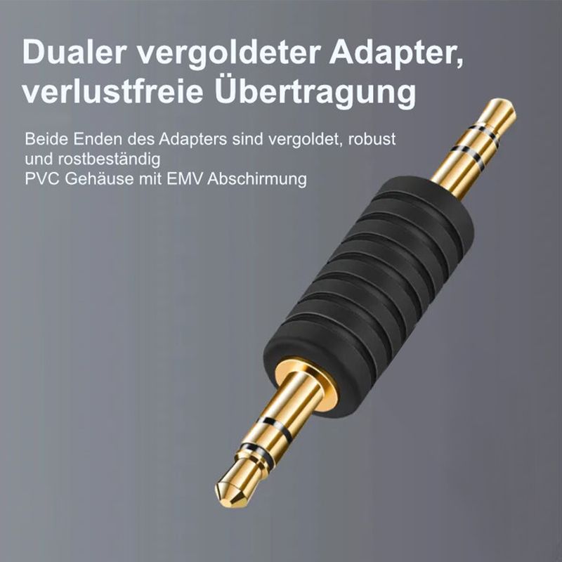 Audio-Adapter male to male Jackadapter male to male