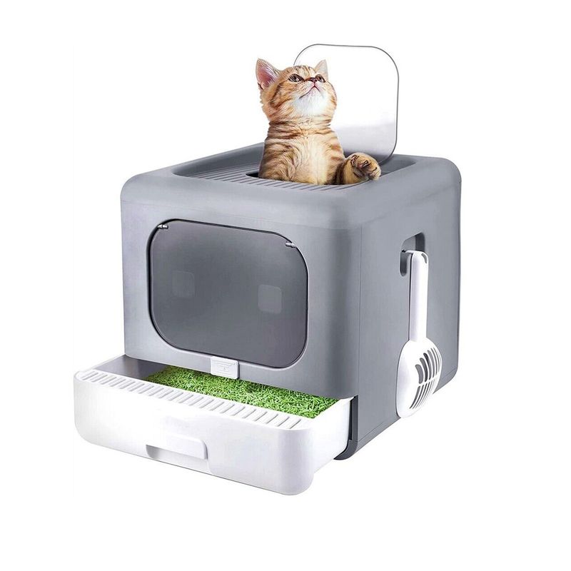 Katzentoilette XXL Katzenklo Haubentoilette mit Deckel und Sieb