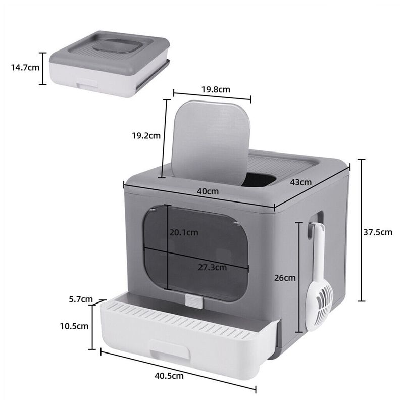 Katzentoilette XXL Katzenklo Haubentoilette mit Deckel und Sieb