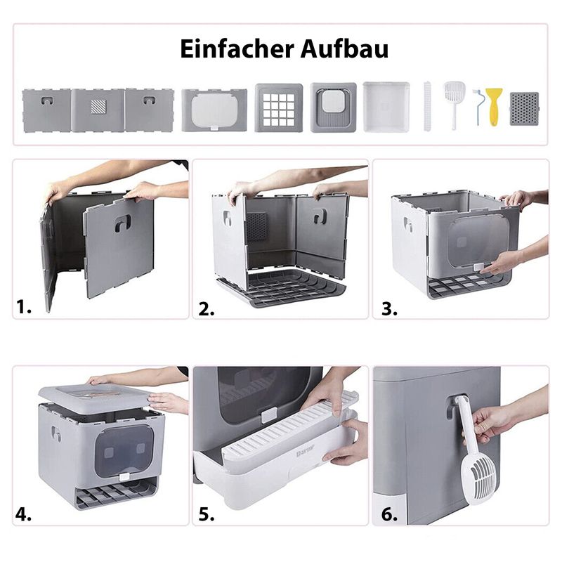 Katzentoilette XXL Katzenklo Haubentoilette mit Deckel und Sieb