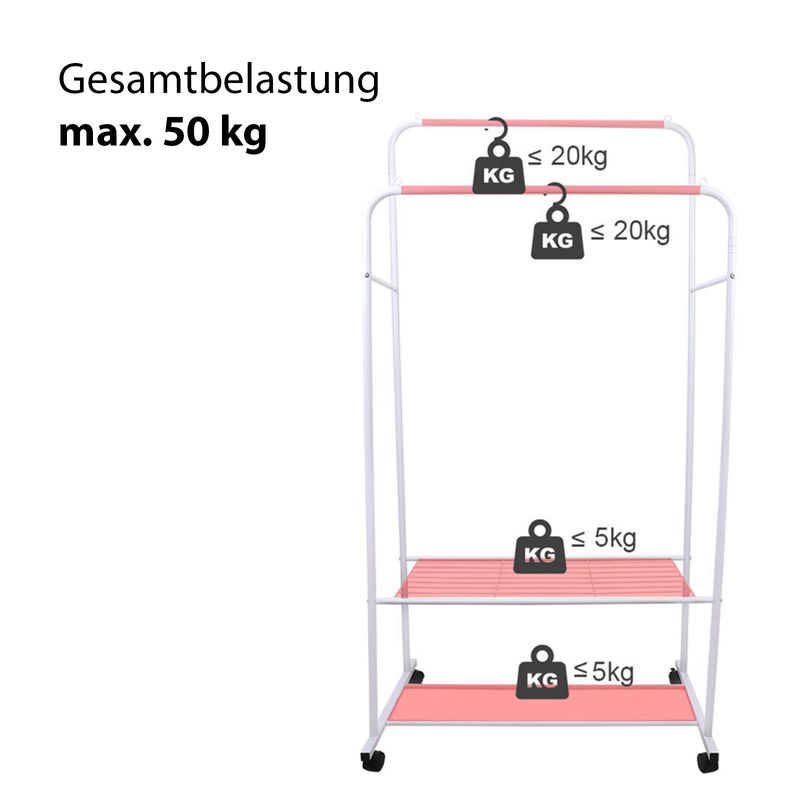 Kleiderständer Garderobenständer Herrendiener Roll-Kleiderständer