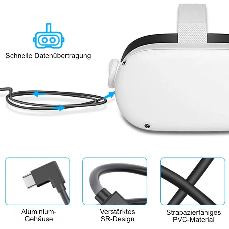 Kabel für VR Brille 3m VR Headset Datenkabel Oculus Quest 1 + 2