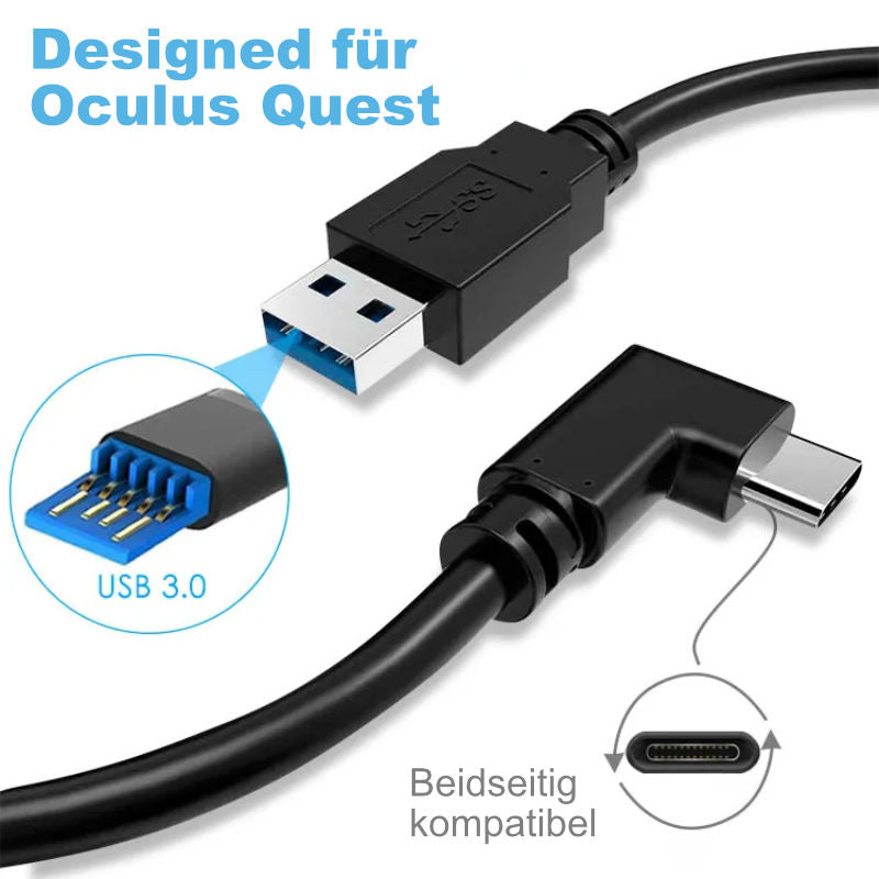 VR Brillen Kabel 5m Oculus Quest 1 + 2 Datenkabel für VR Headset