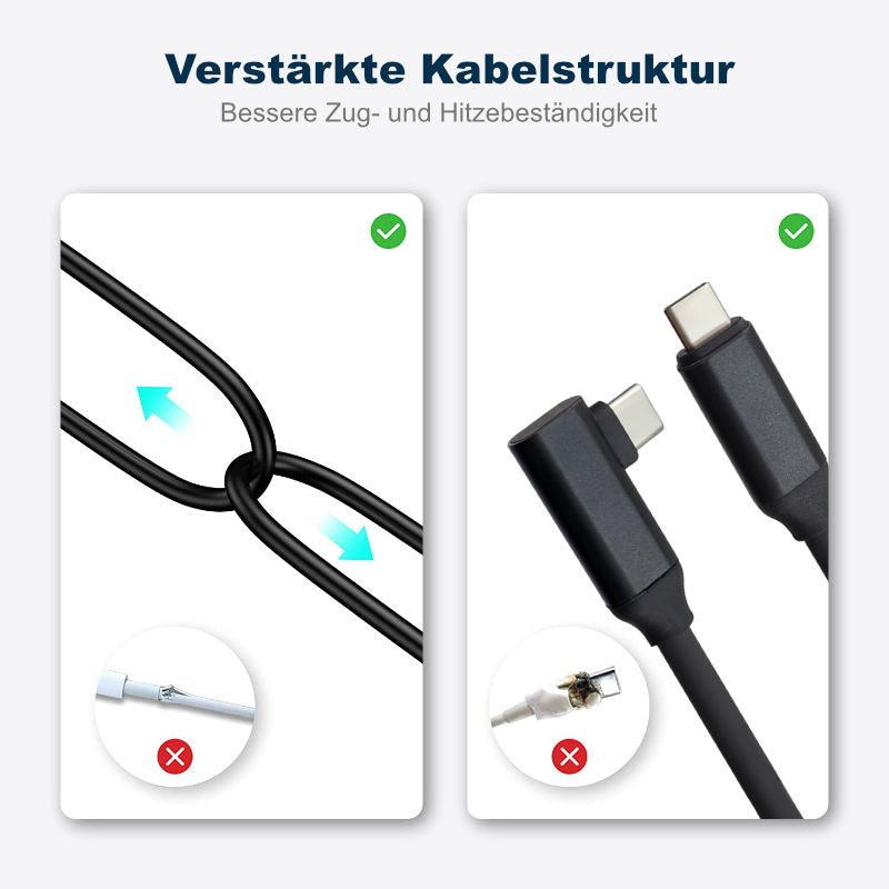 Kabel für VR Brille 5m Oculus Quest 2 USB-C Datenkabel Ladekabel