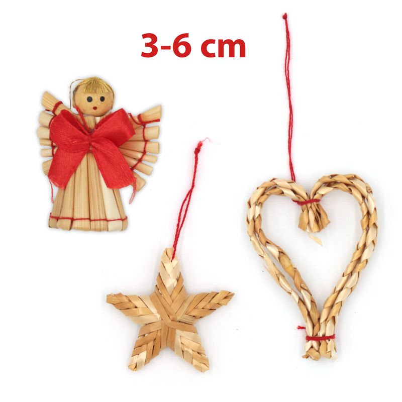 Strohsterne Strohengel Strohschmuck Strohbaumschmuck Strohdeko Set
