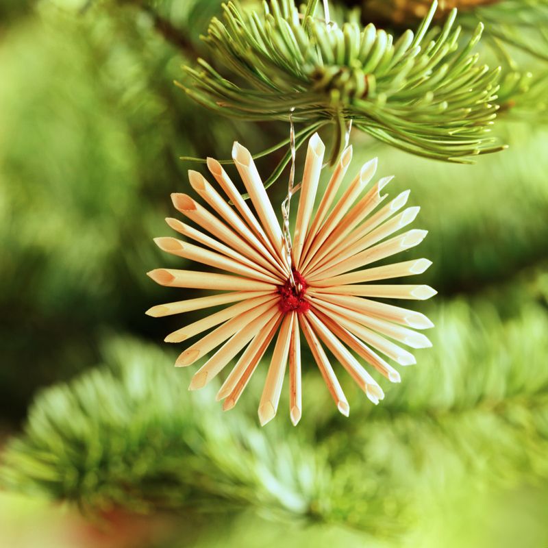 Strohsterne Strohengel Strohschmuck Strohbaumschmuck Strohdeko Set