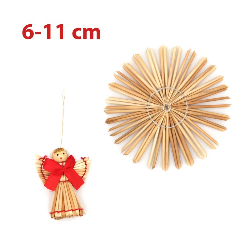 Strohengel Strohschmuck Strohsterne Strohdeko Strohbaumschmuck Set