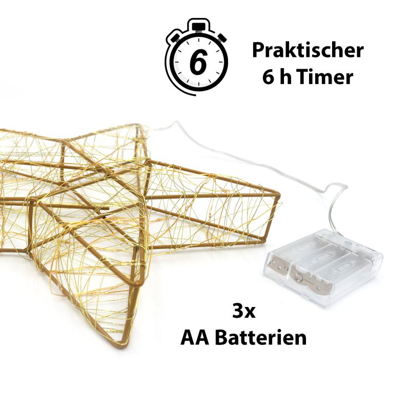 LED-Weihnachtsstern Metallstern LED-Stern Drahtstern Leuchtstern