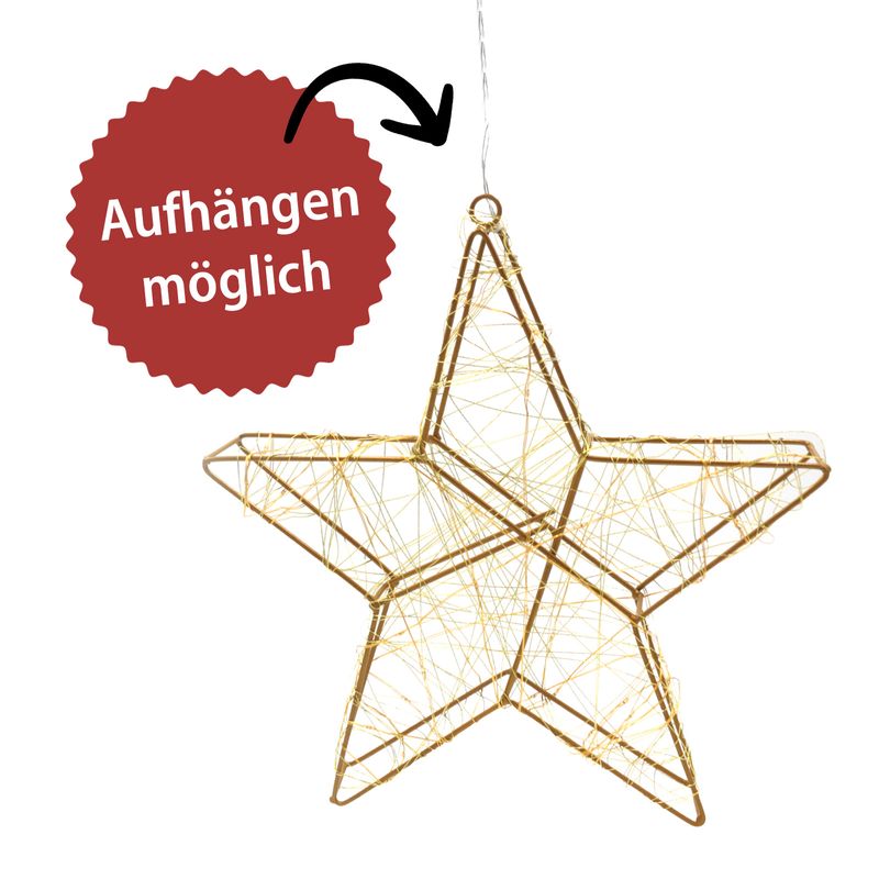 LED-Weihnachtsstern Metallstern LED-Stern Drahtstern Leuchtstern