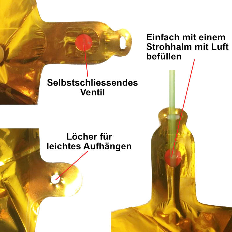 Zahlenballon Zahl 5 Golden Folienballon Geburtstagsparty Ballon 81cm